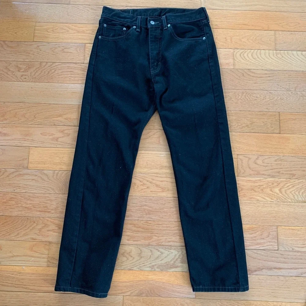 Levis 505‎ Jeans Mens 33x30 Black Denim Regular Straight Leg
